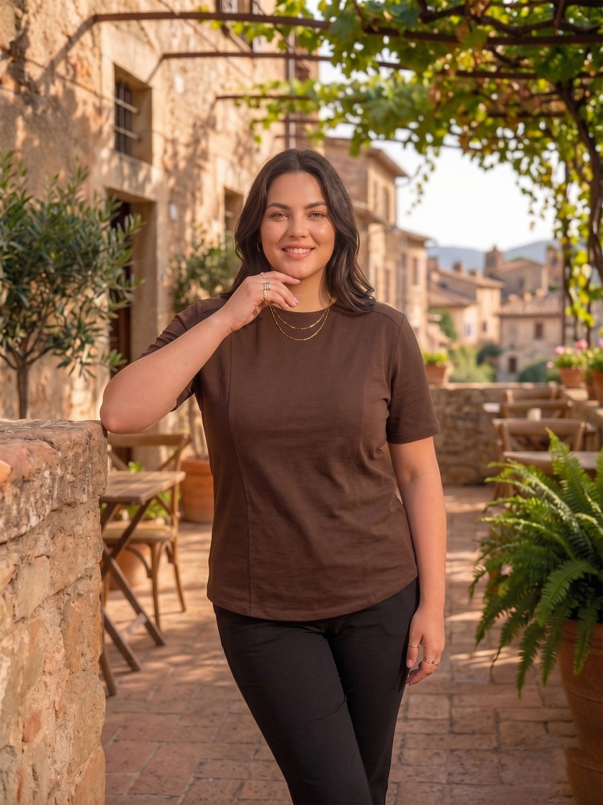 Coffee Brown Plus Size T-Shirt