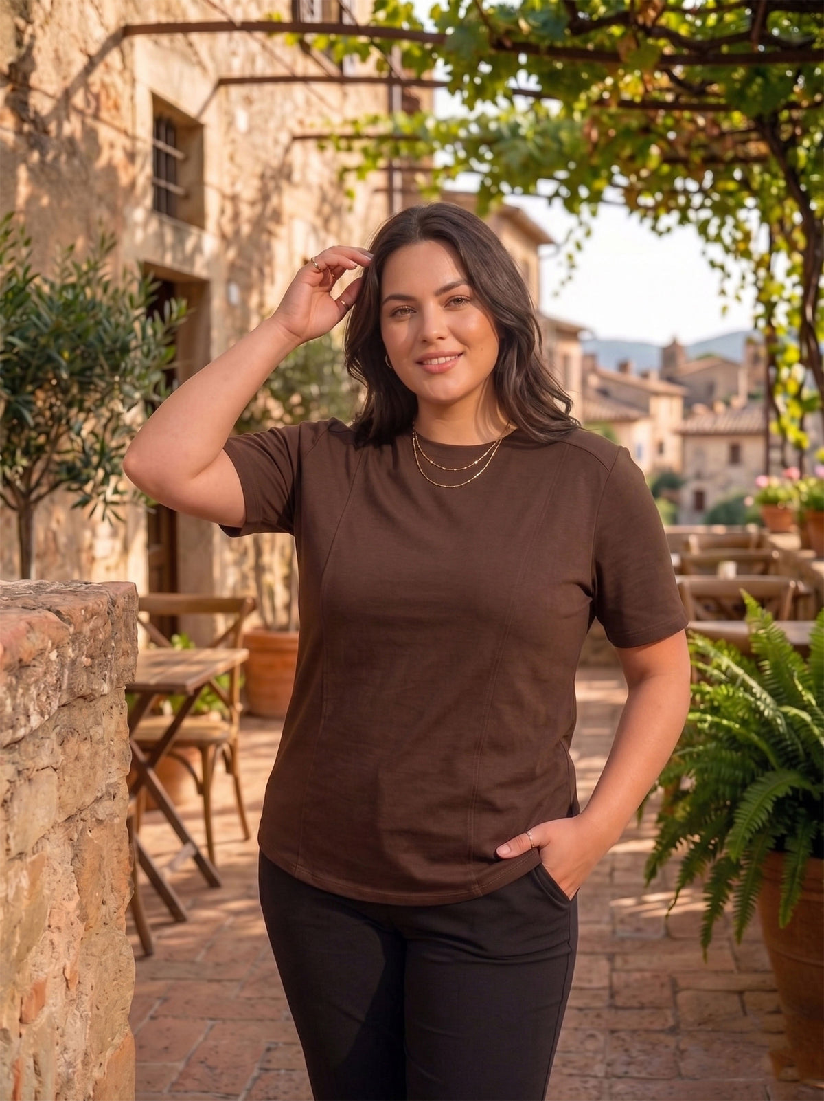 Coffee Brown Plus Size T-Shirt