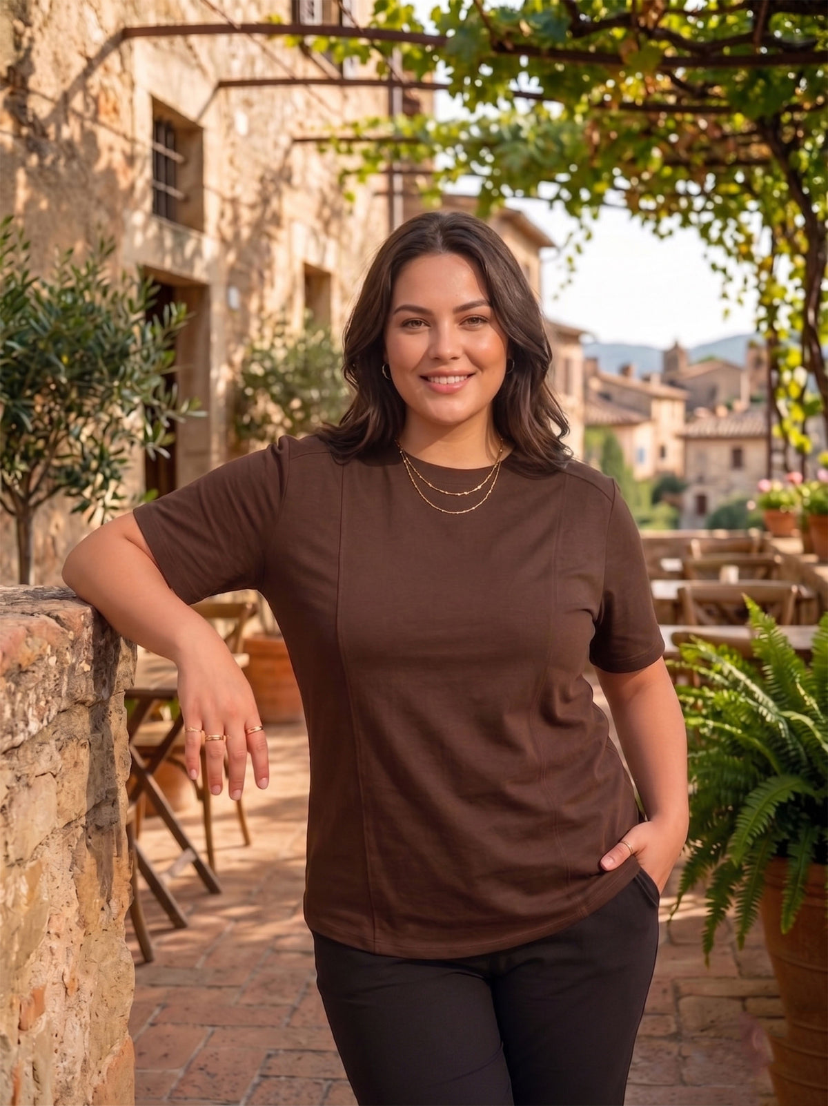 Coffee Brown Plus Size T-Shirt