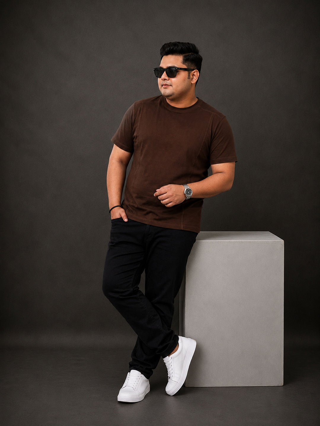 Plus Size Coffee Brown T-Shirt