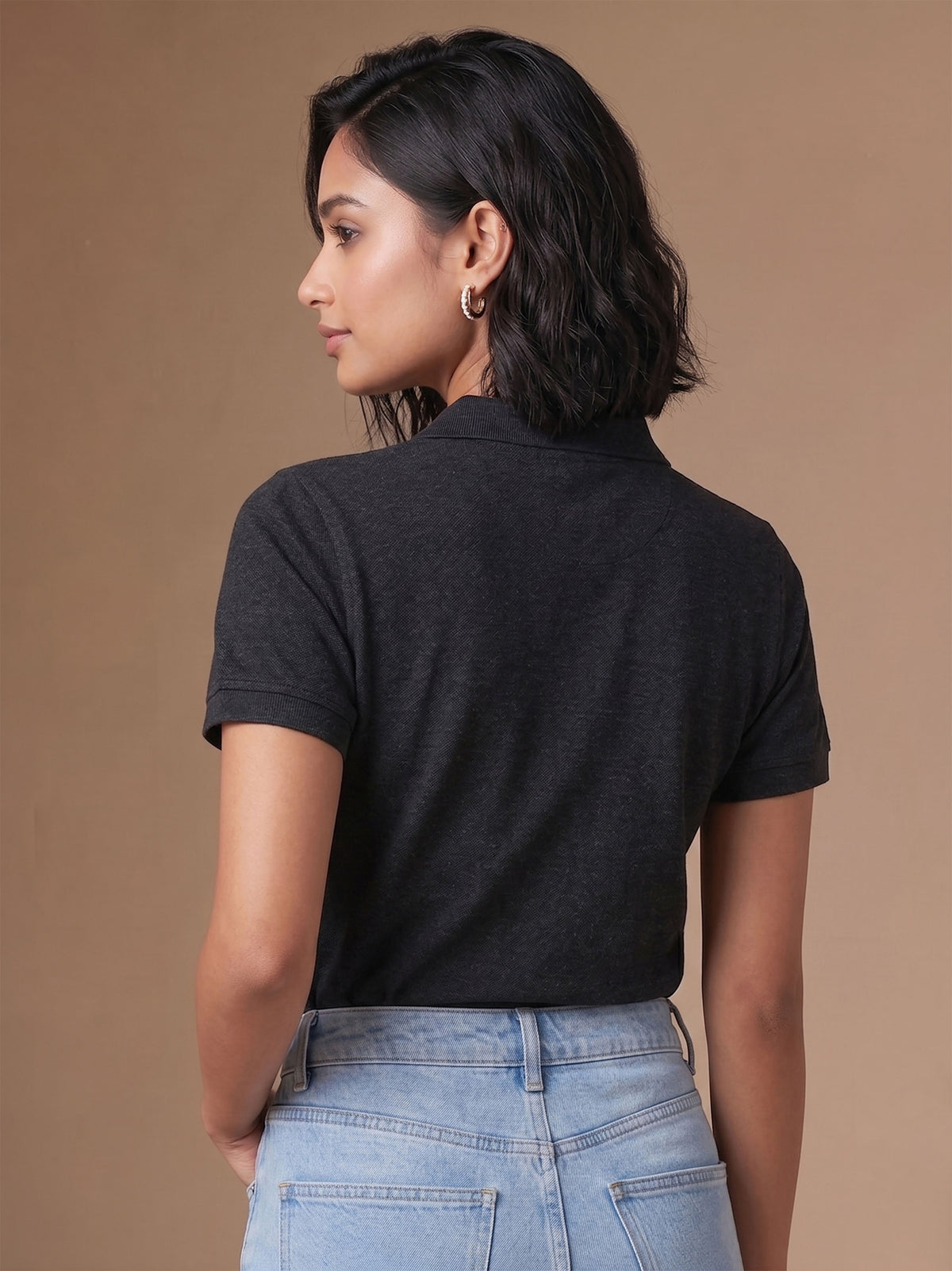 Charcoal Melange Polo T-Shirt