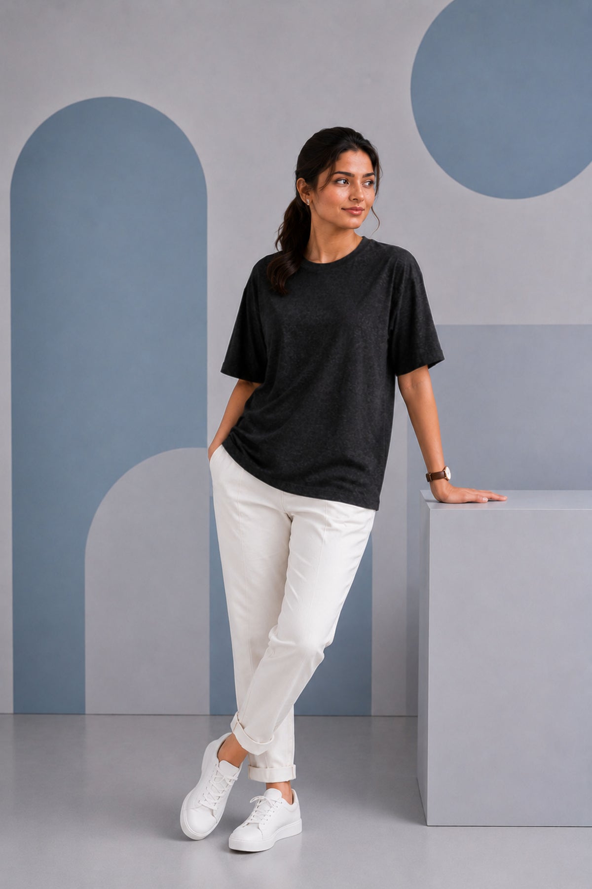 Charcoal Melange Oversized T-Shirt