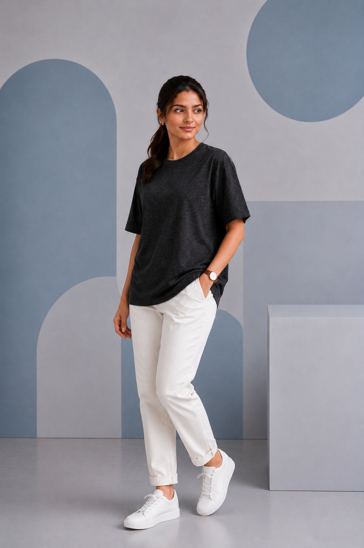 Charcoal Melange Oversized T-Shirt