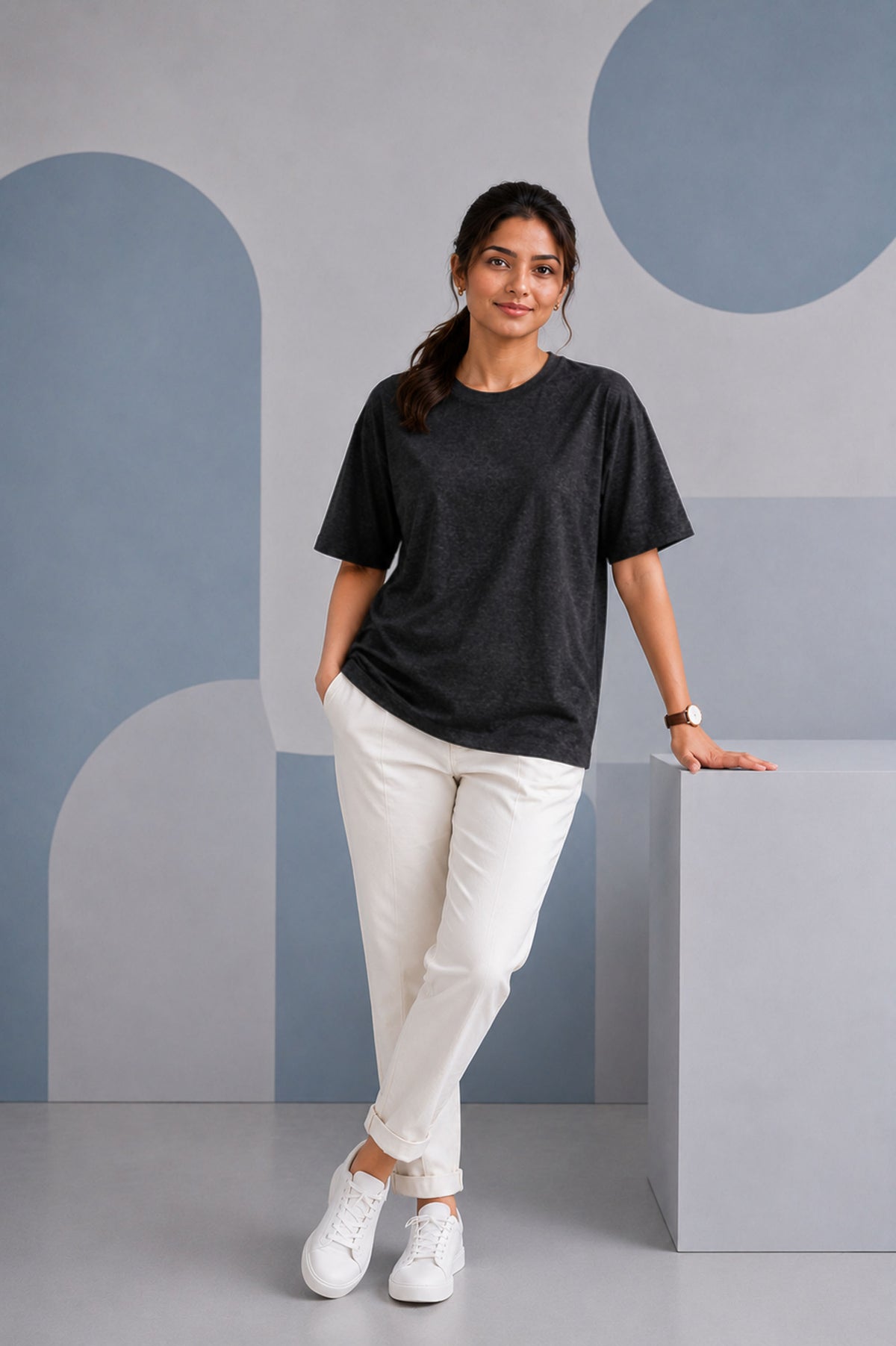 Charcoal Melange Oversized T-Shirt