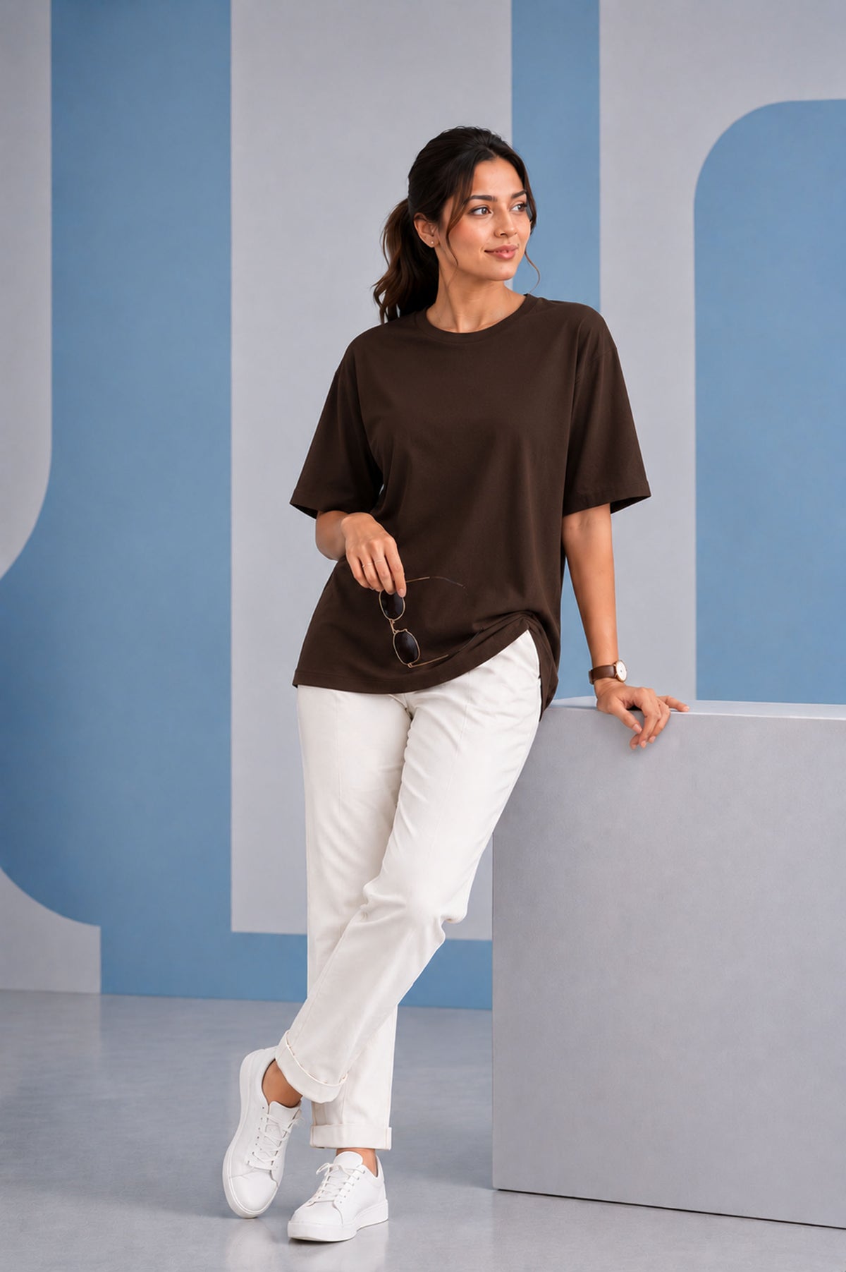 Coffee Brown Oversized T-Shirt