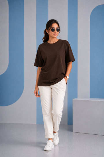 Coffee Brown Oversized T-Shirt