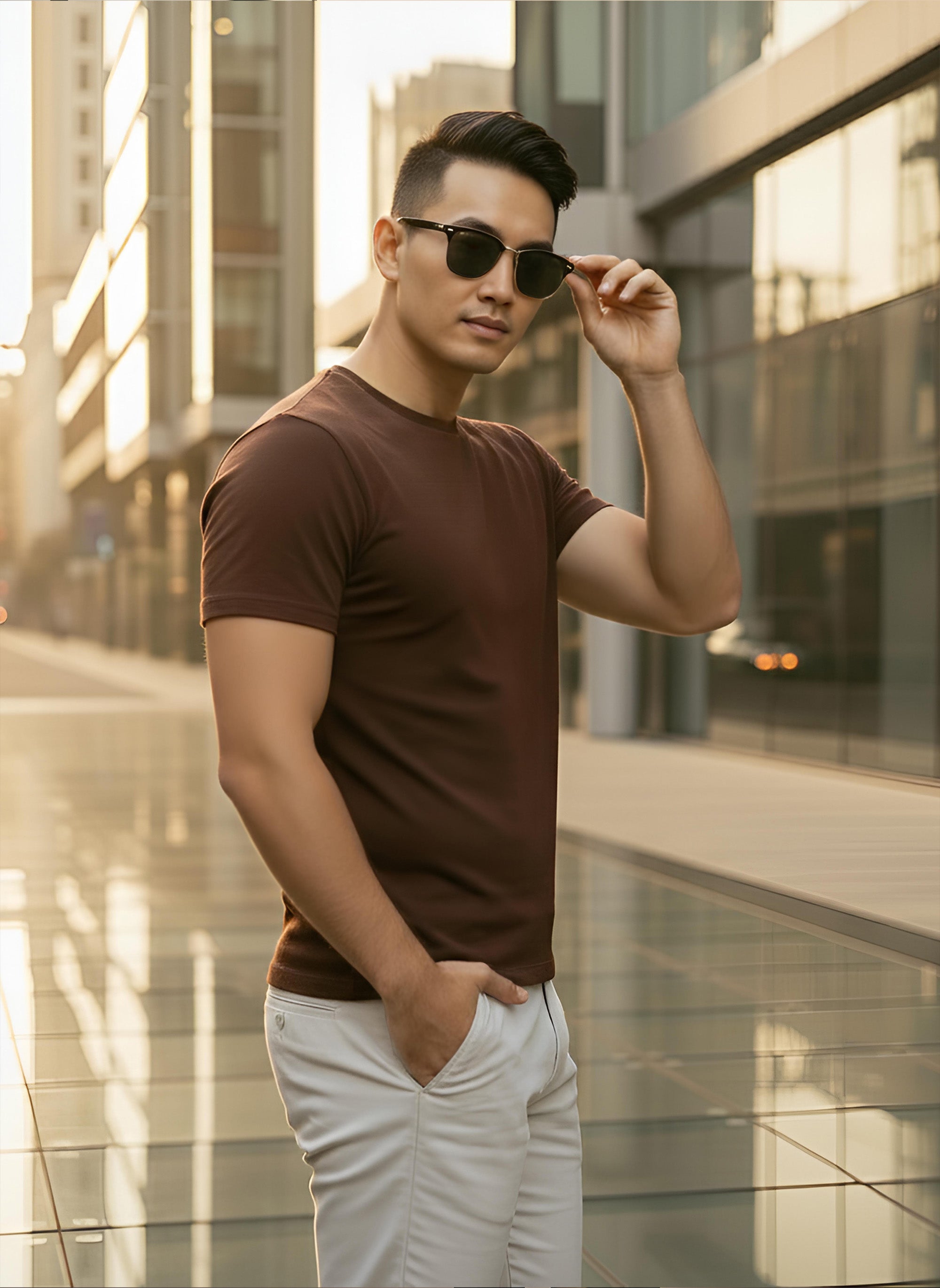Half Sleeve  Coffee Brown T-Shirt