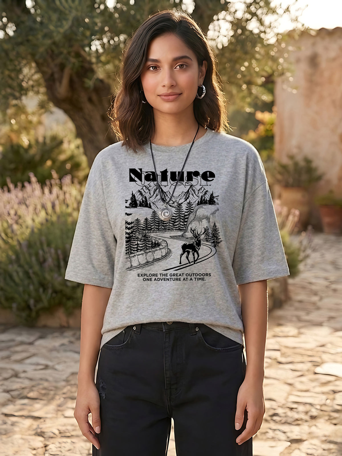 Graphic Oversized T-Shirt Nature