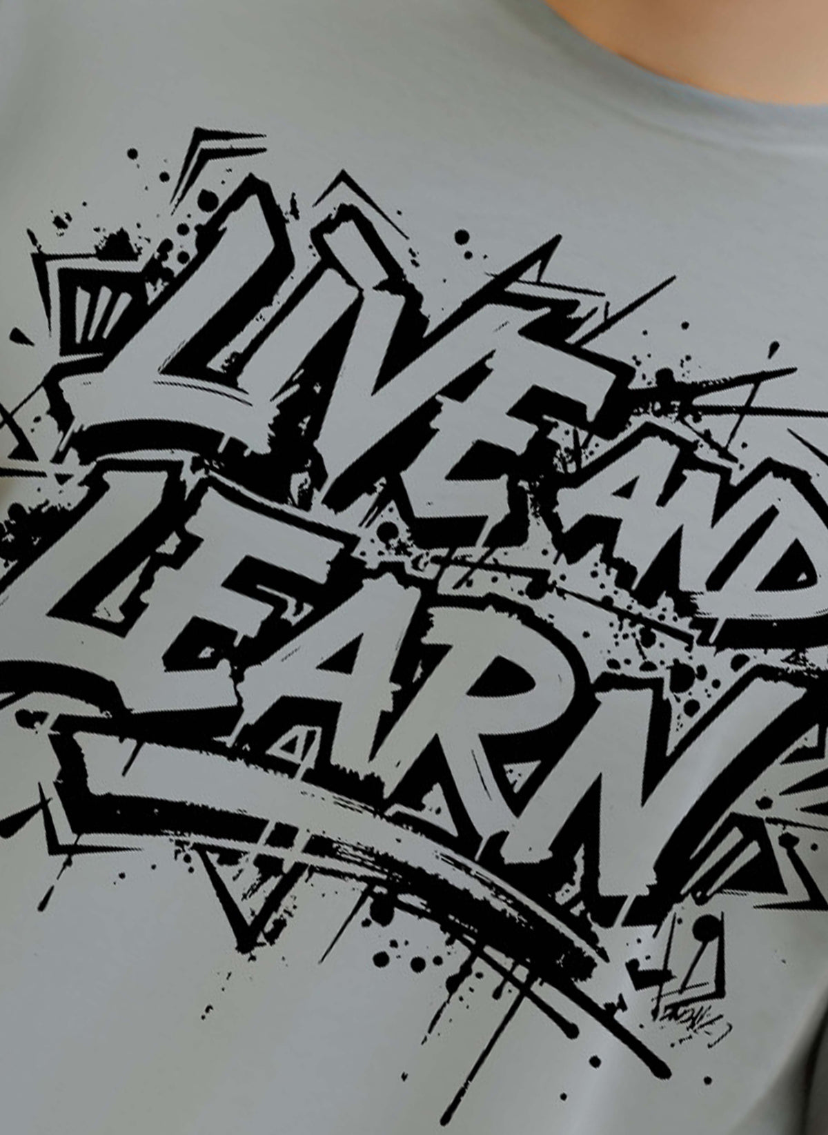 Graphic Oversized Live and Learn Tshirt
