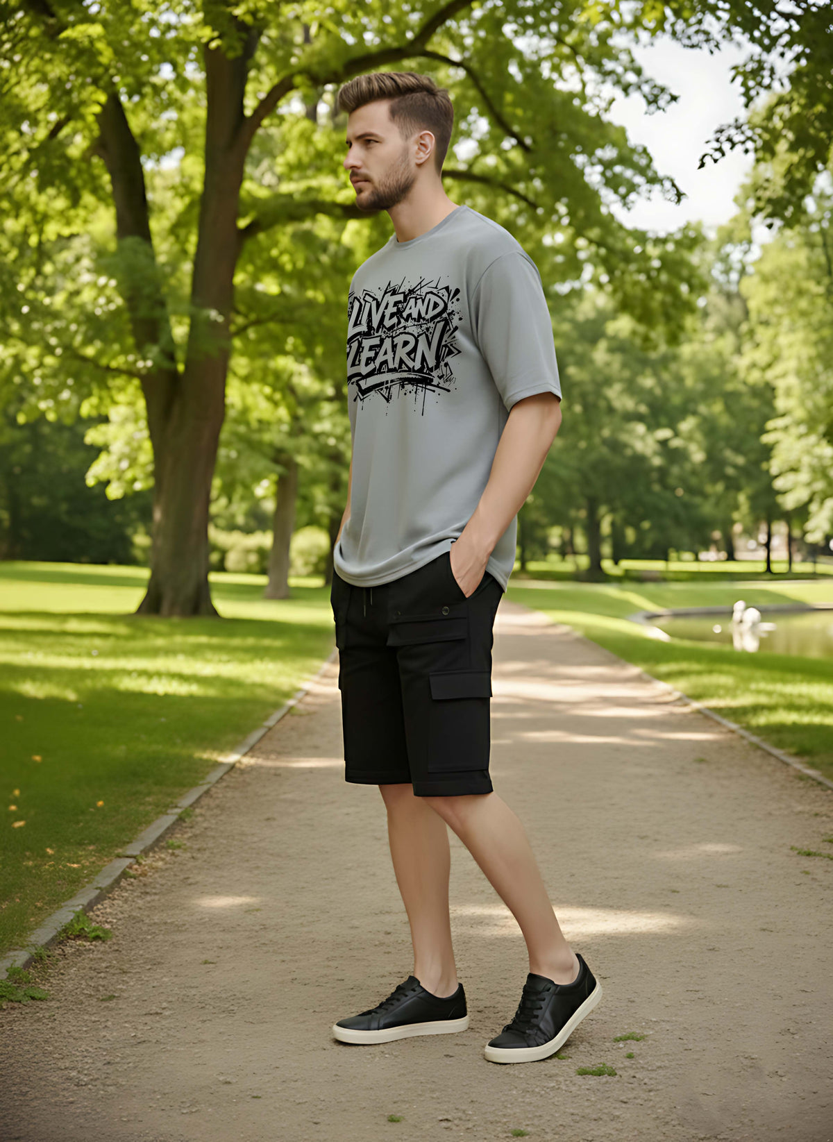 Graphic Oversized Live and Learn Tshirt