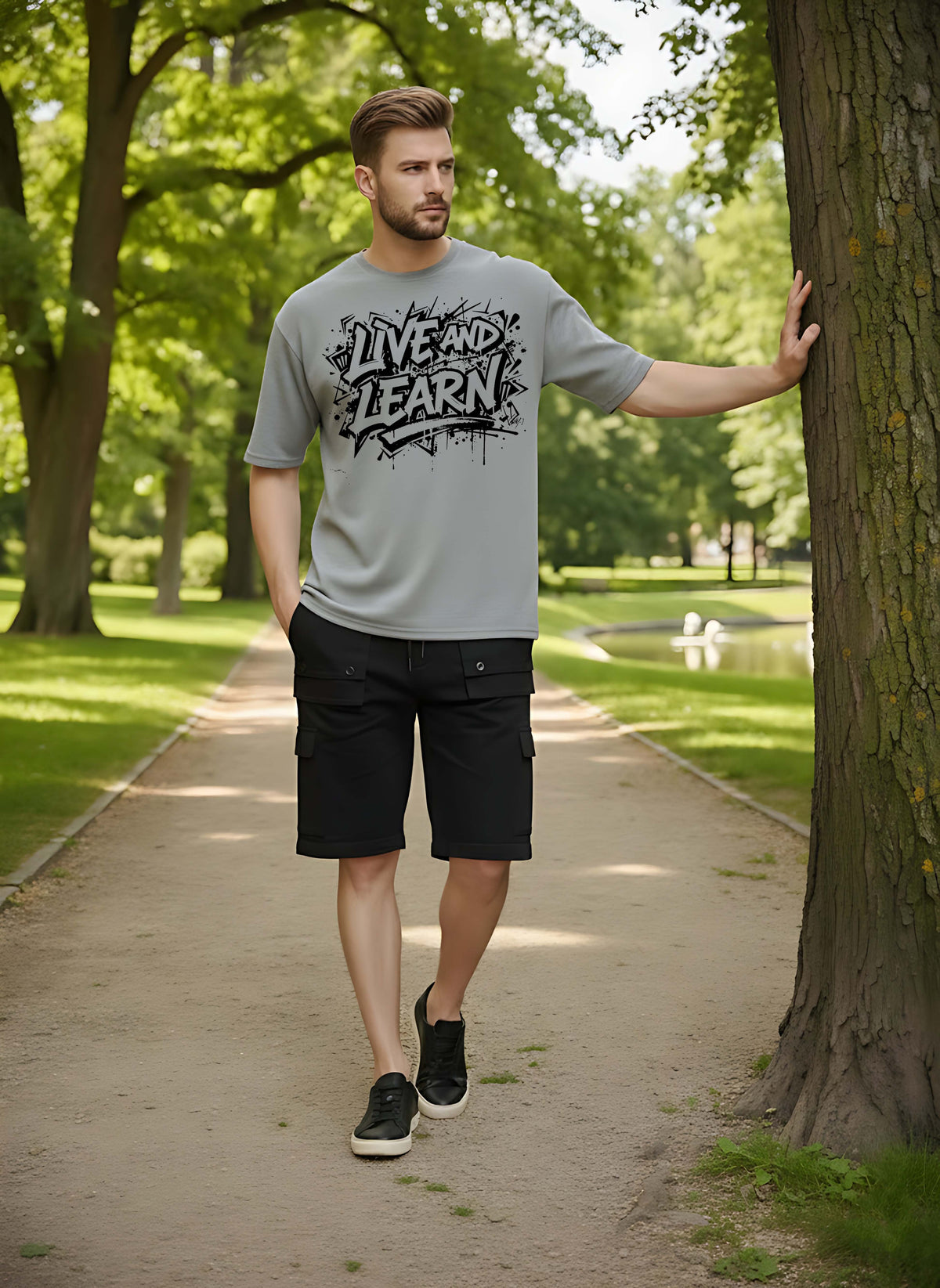 Graphic Oversized Live and Learn Tshirt