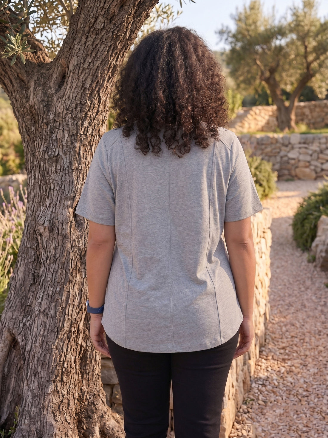 Grey Melange Plus Size T-Shirt