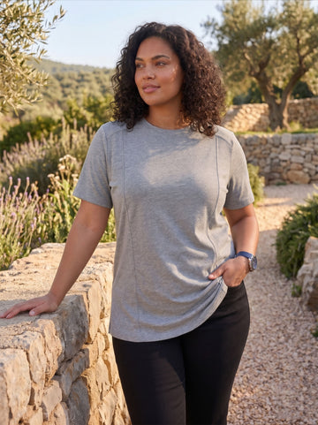 Grey Melange Plus Size T-Shirt