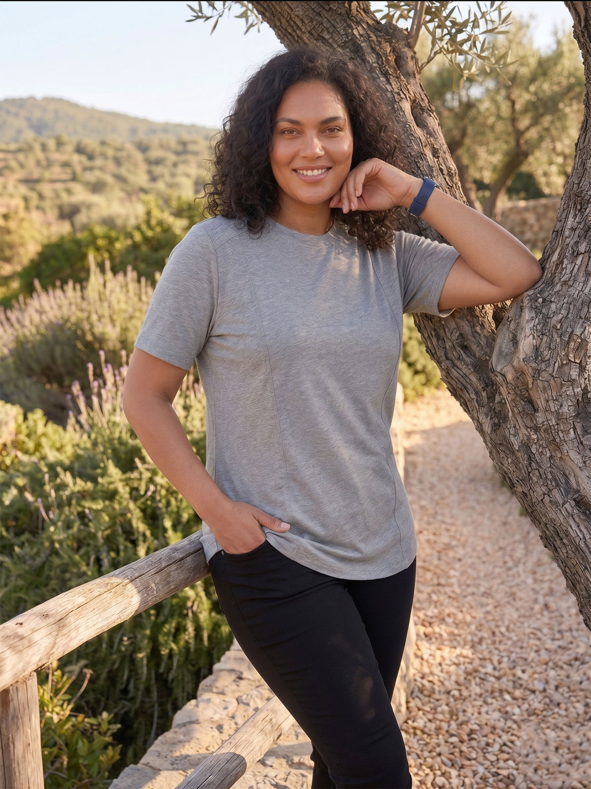 Grey Melange Plus Size T-Shirt