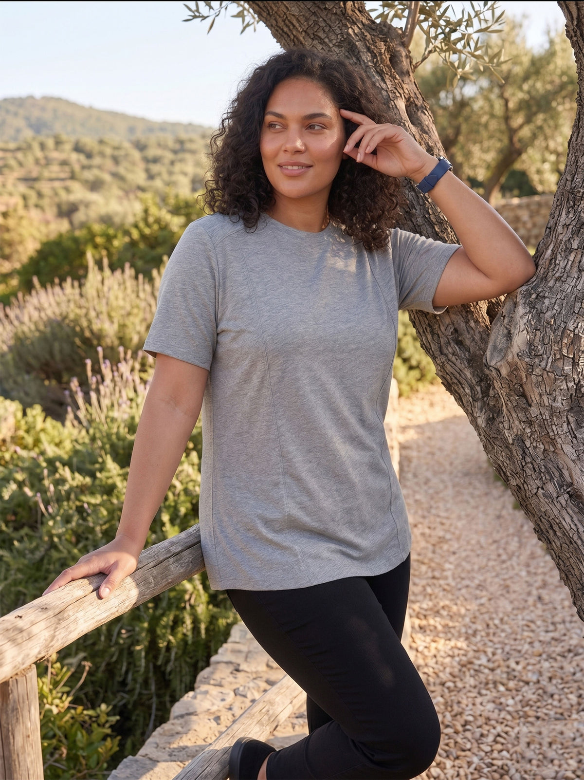 Grey Melange Plus Size T-Shirt