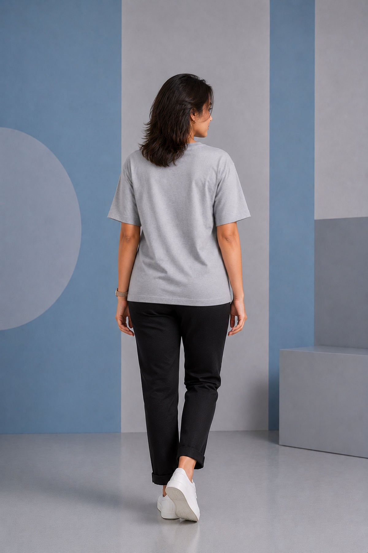 Grey Melange Oversized T-Shirt