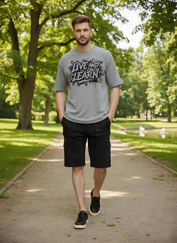 Graphic Oversized Live and Learn Tshirt