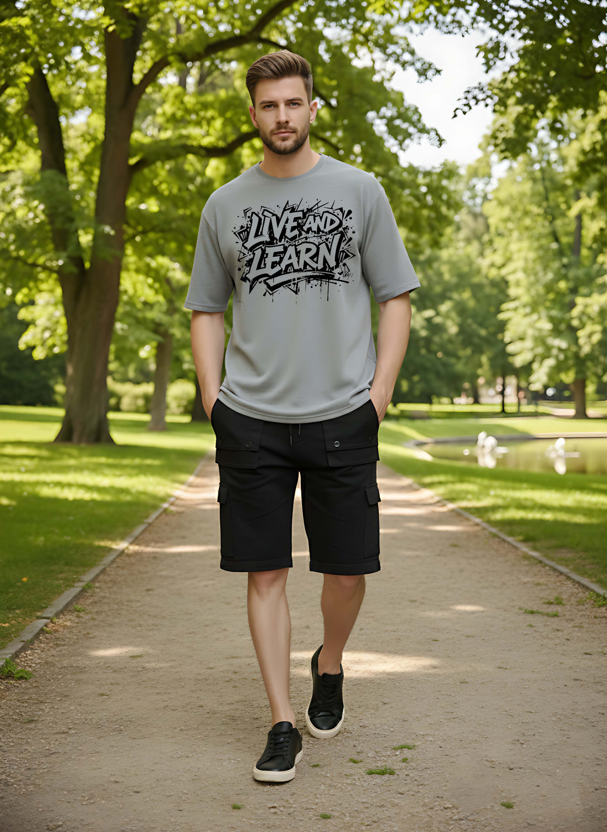 Graphic Oversized Live and Learn Tshirt