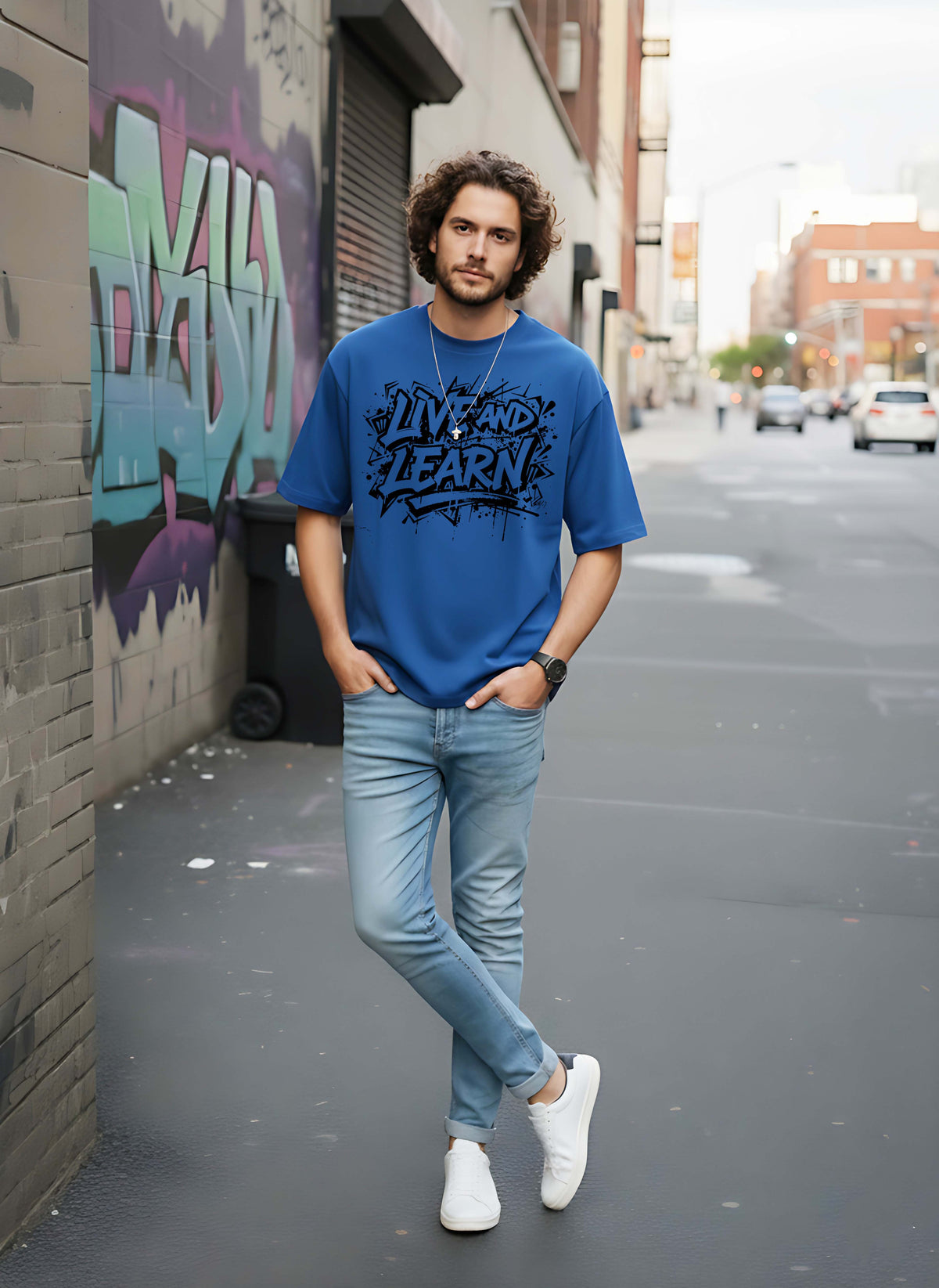 Graphic Oversized Live and Learn Tshirt