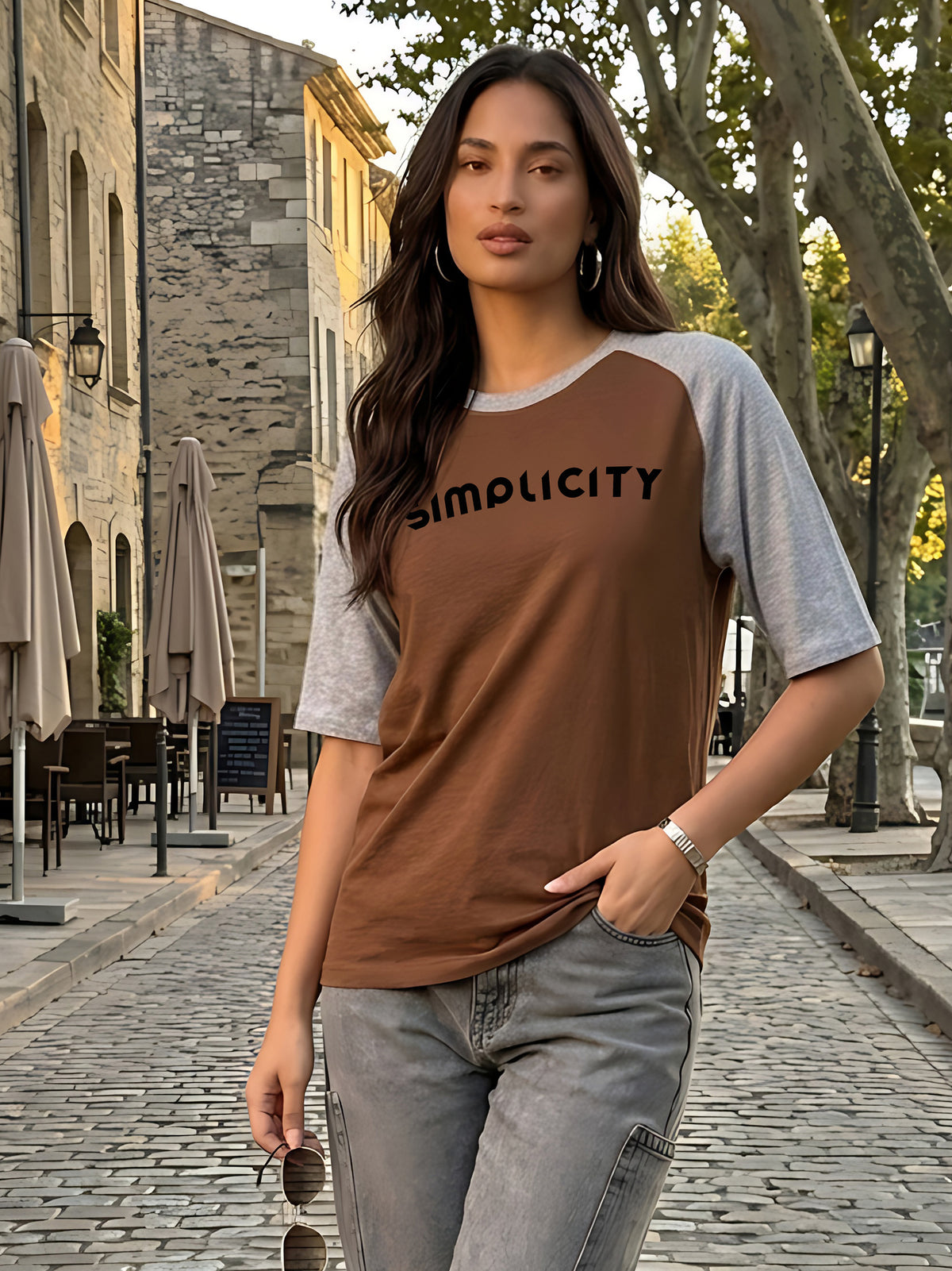 Graphic Raglan Sleeve Simplicity