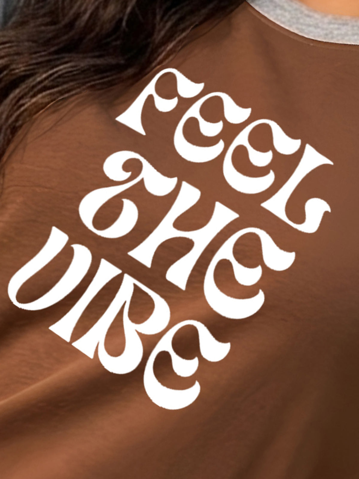 Graphic Raglan Sleeve Feel the Vibe