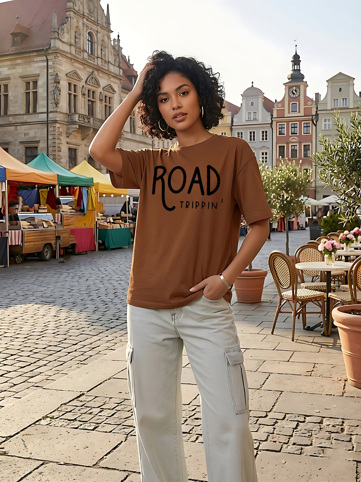 Graphic Oversized T-Shirt Road