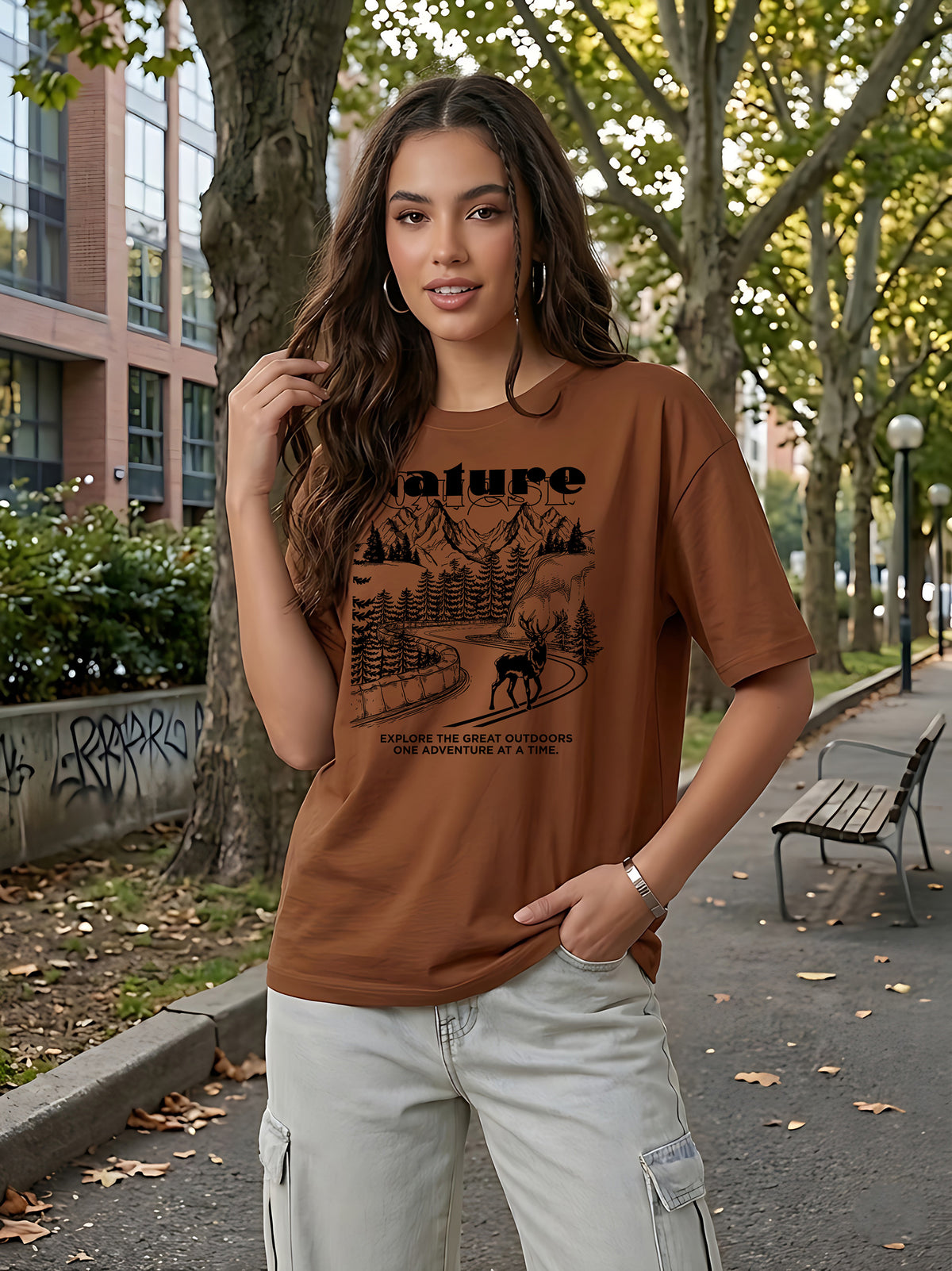 Graphic Oversized T-Shirt Nature