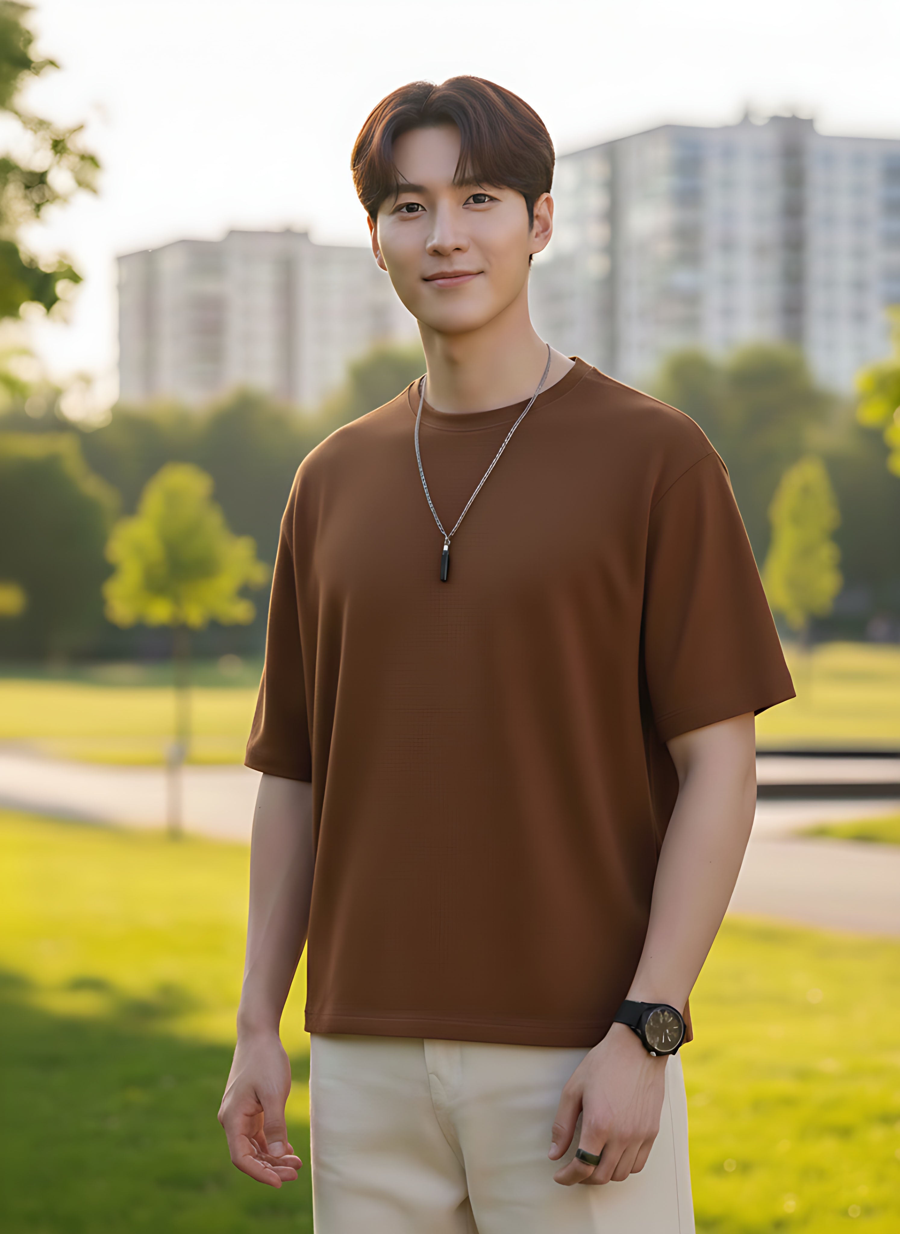Oversized Mustard Brown T-Shirt