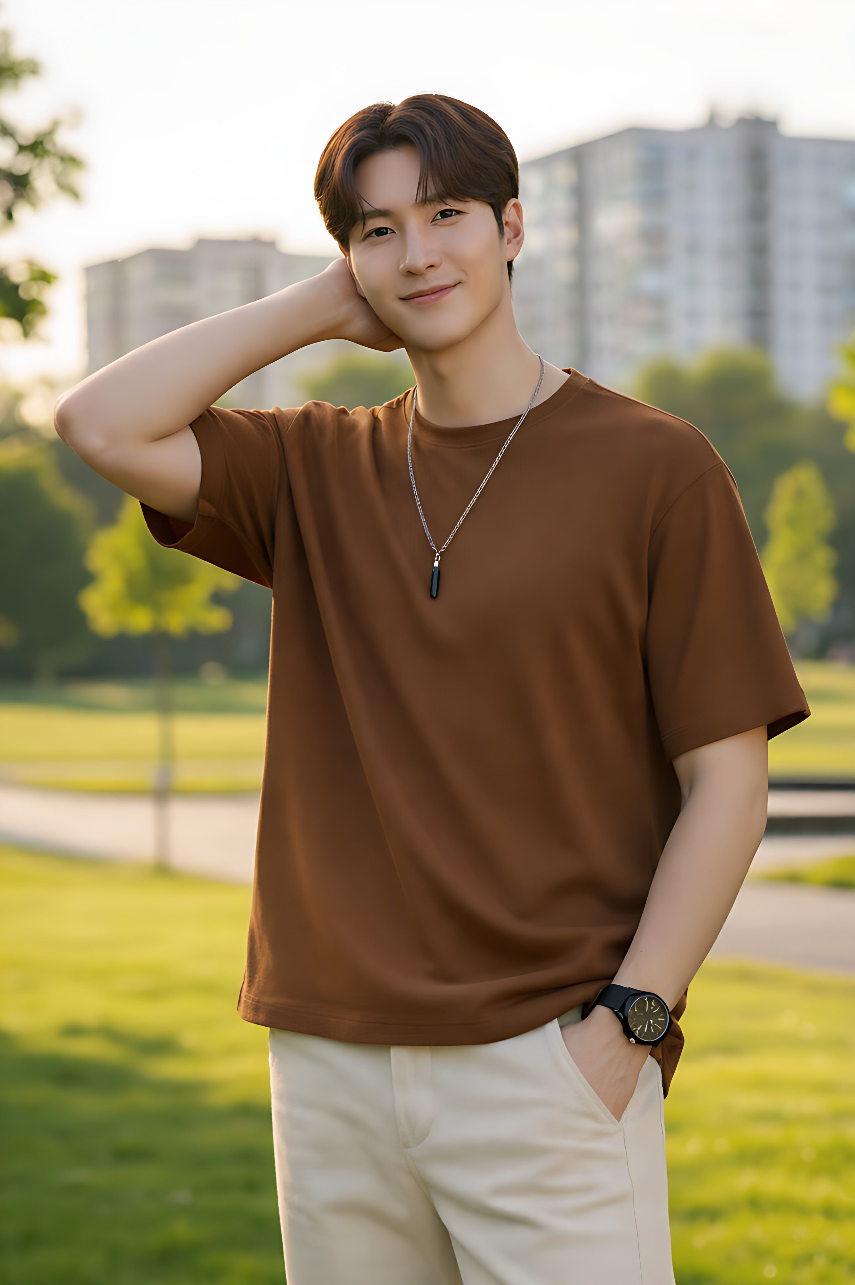 Oversized Mustard Brown T-Shirt