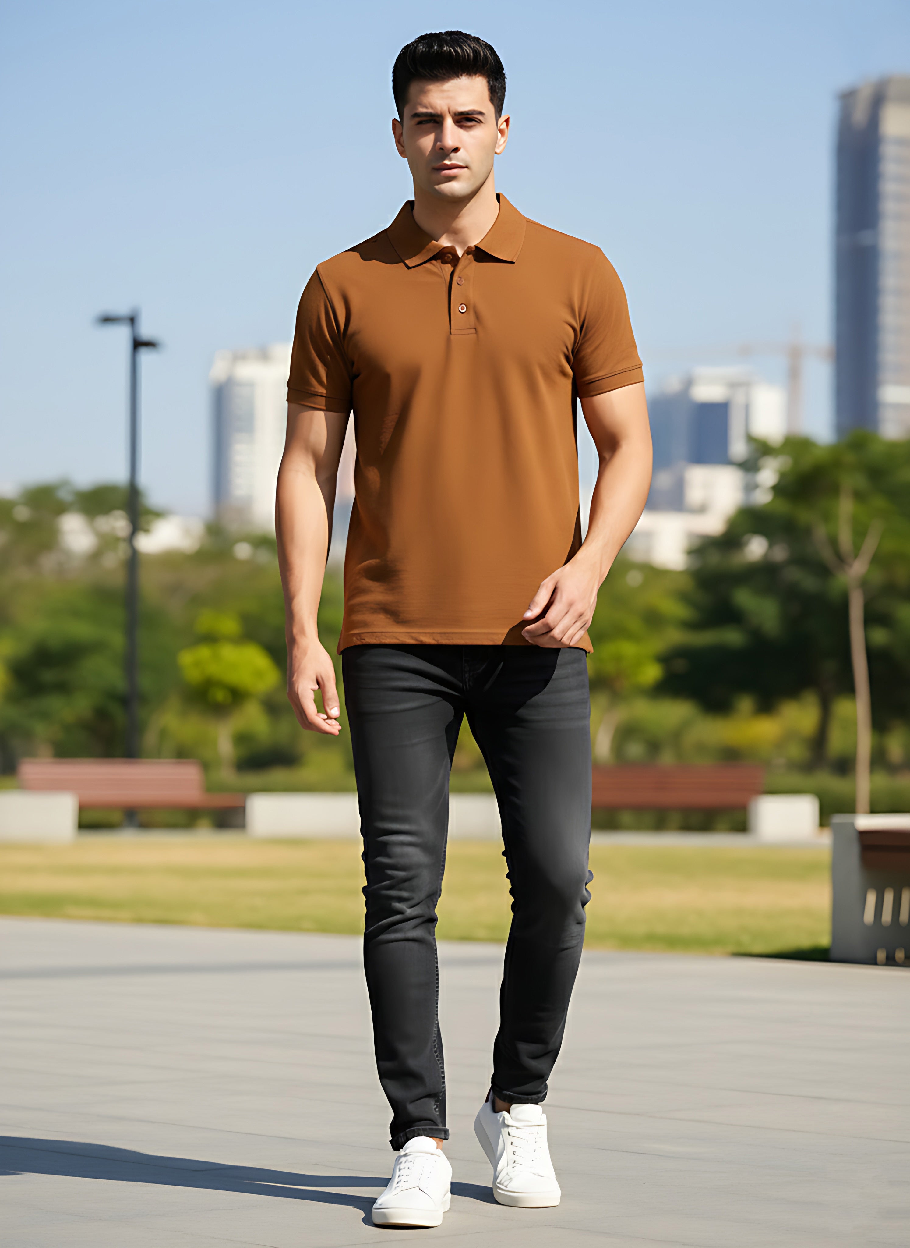 Mustard Brown  Polo T-Shirt