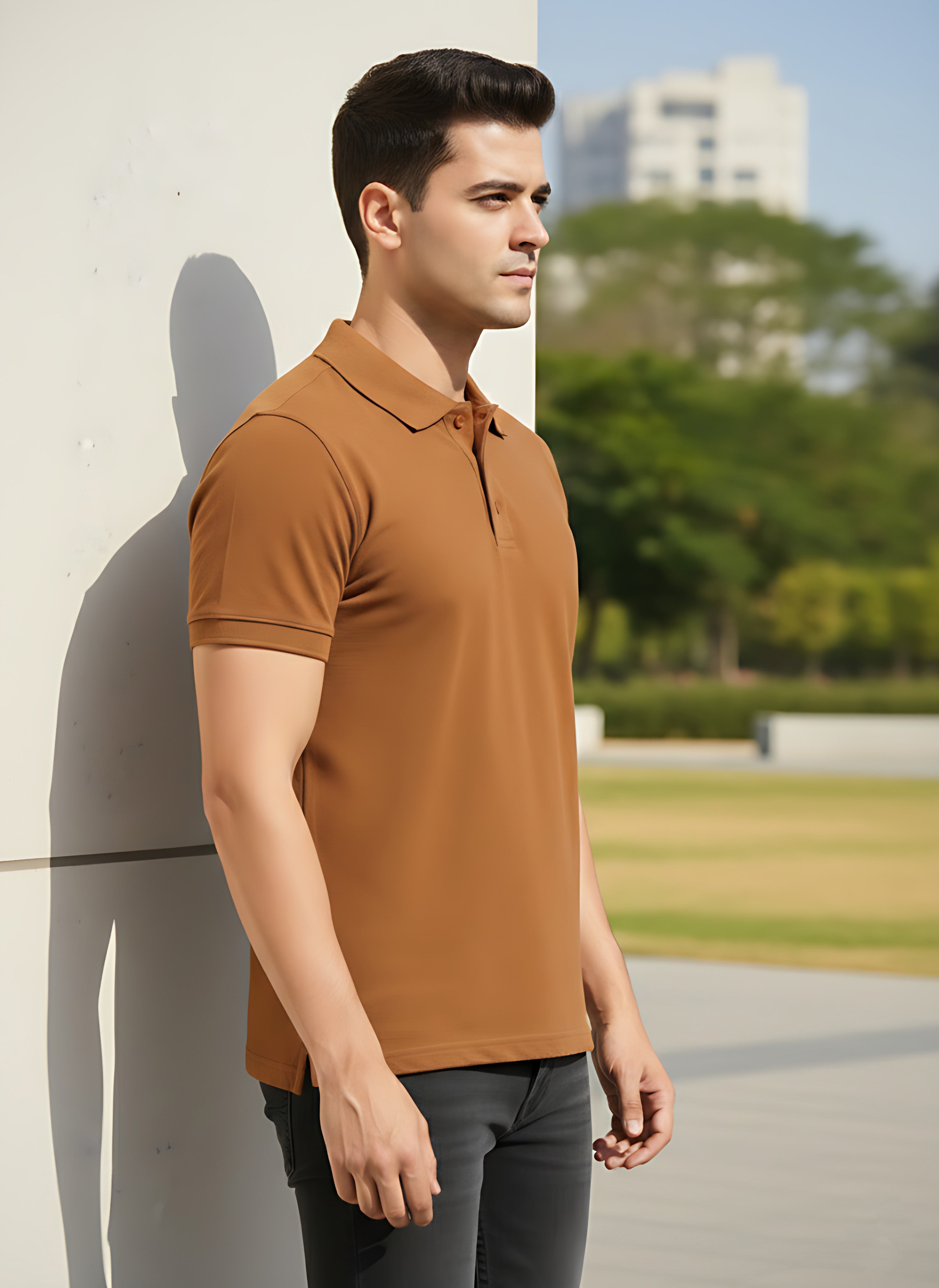 Mustard Brown  Polo T-Shirt