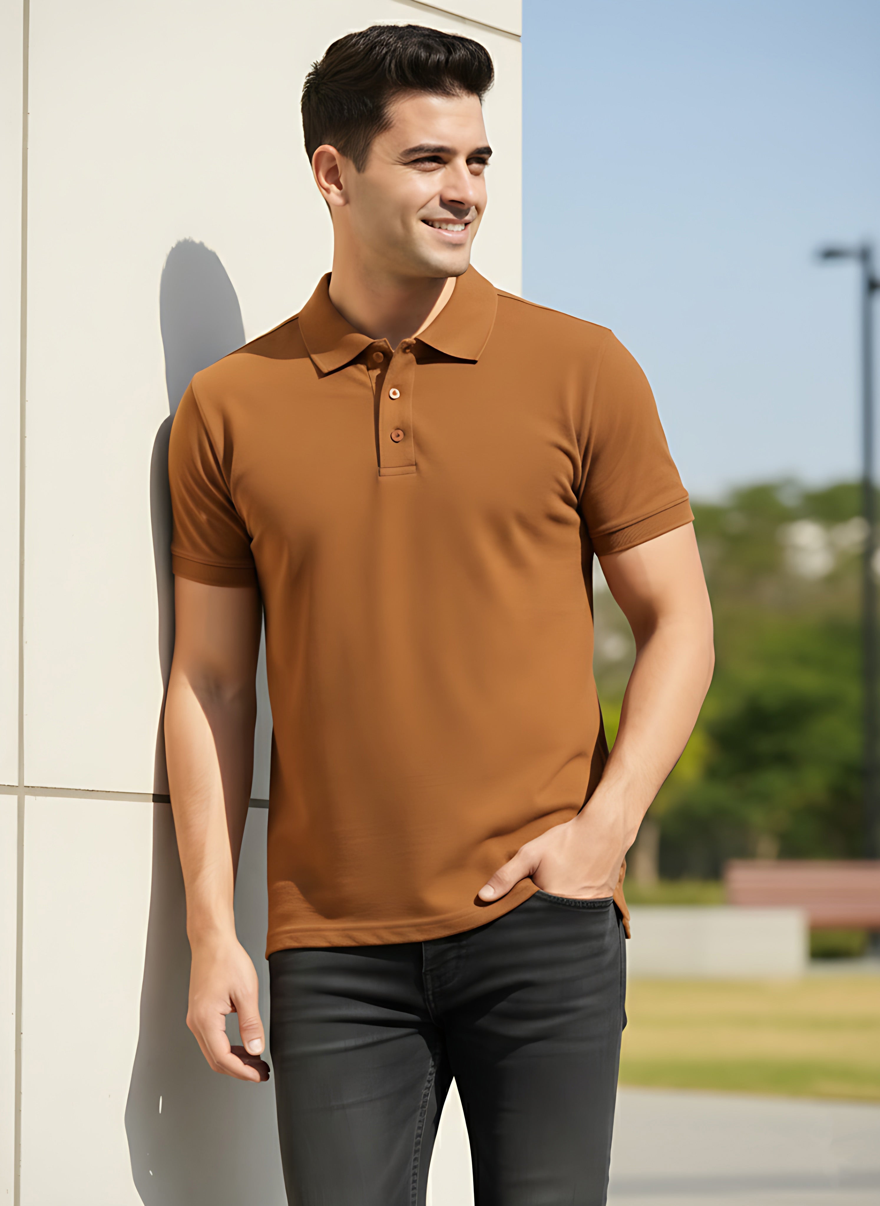 Mustard Brown  Polo T-Shirt