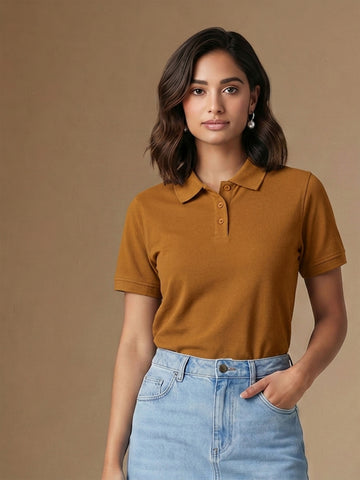 Mustard Brown Polo T-Shirt