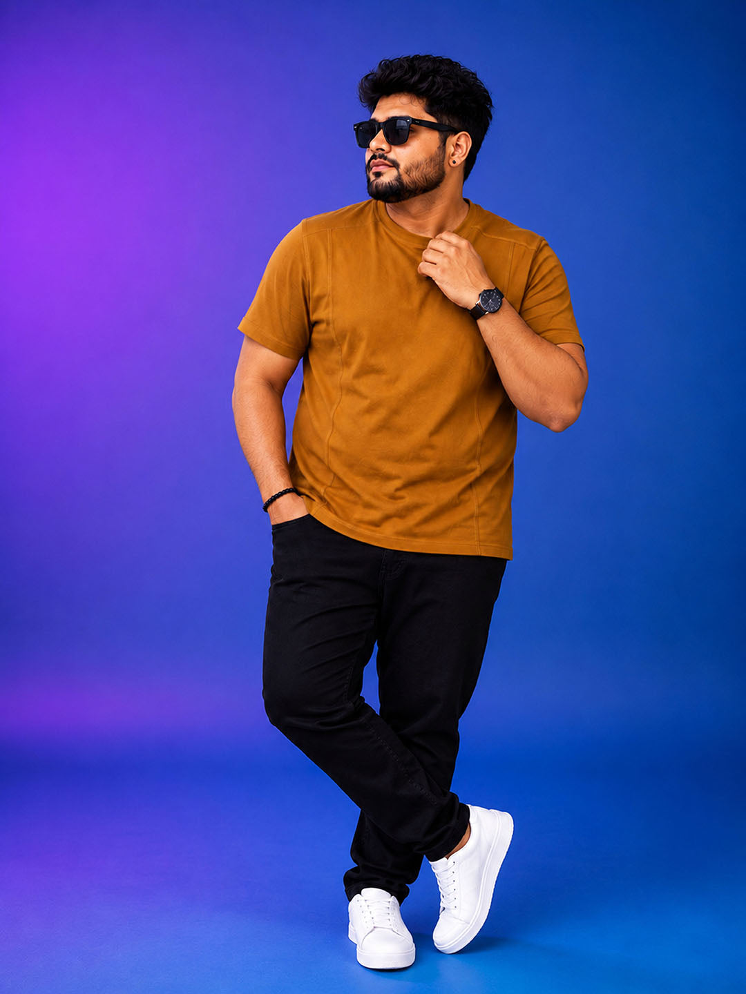 Plus Size Grey Mustard T-Shirt