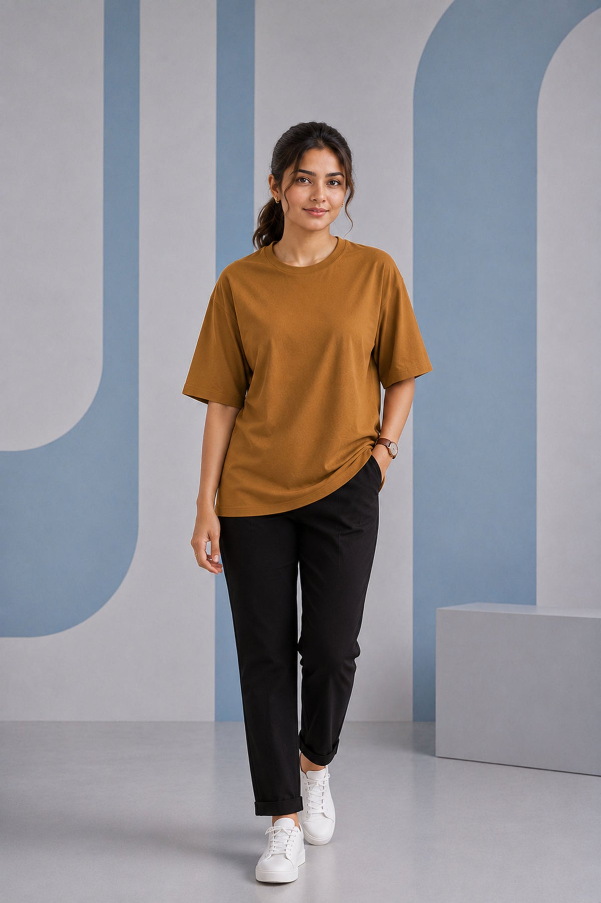 Mustard Brown Oversized T-Shirt