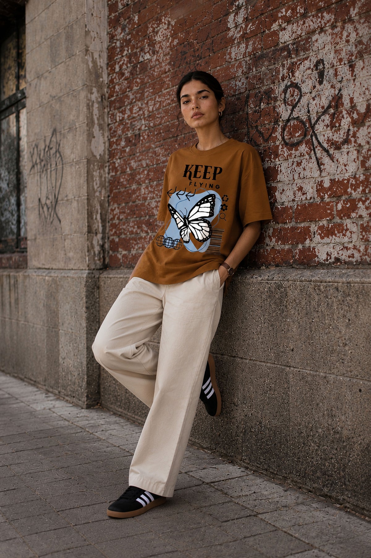 Graphic Oversized T-Shirt Keep Flying