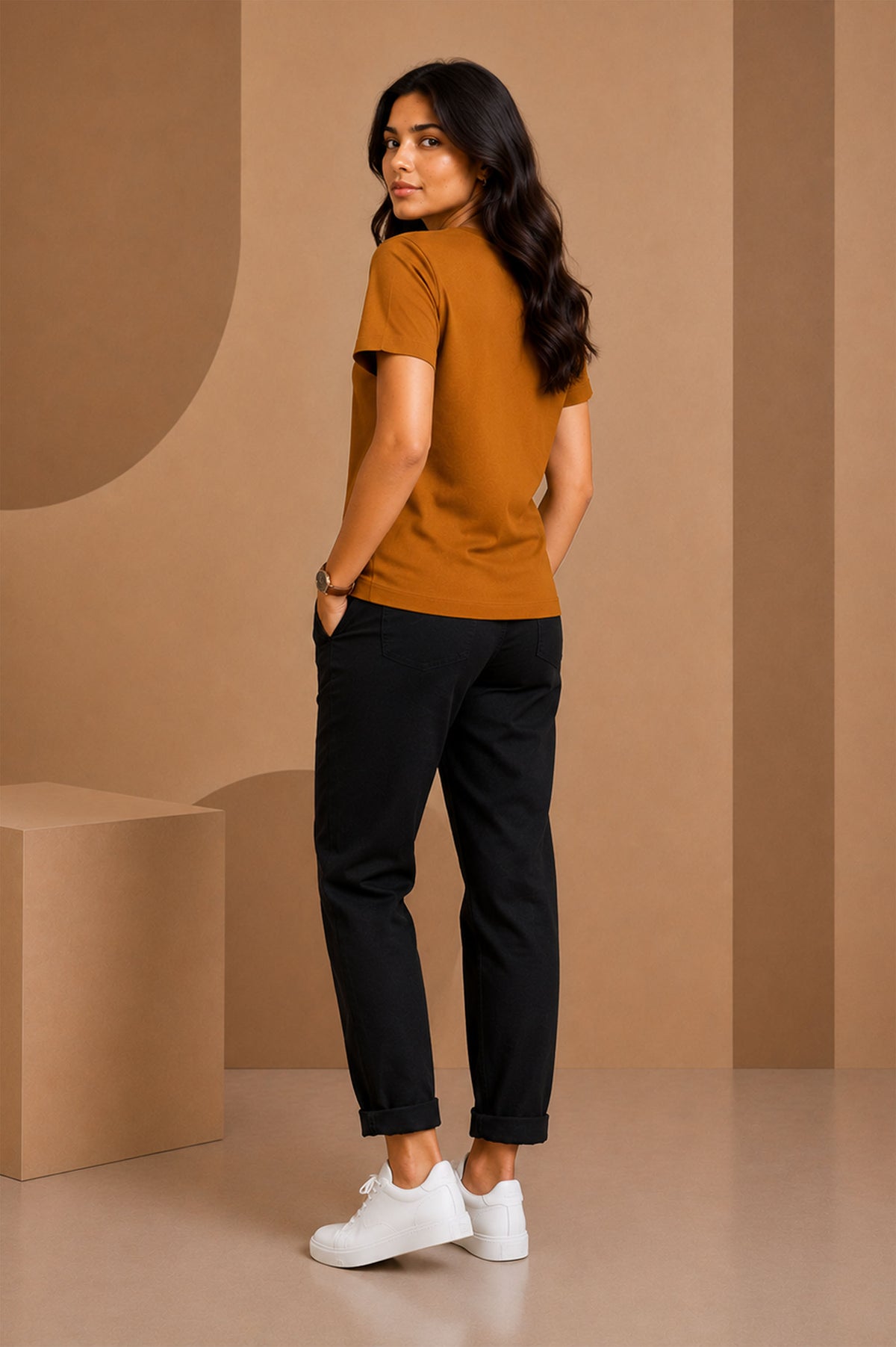 Mustard Brown Regular T-Shirt
