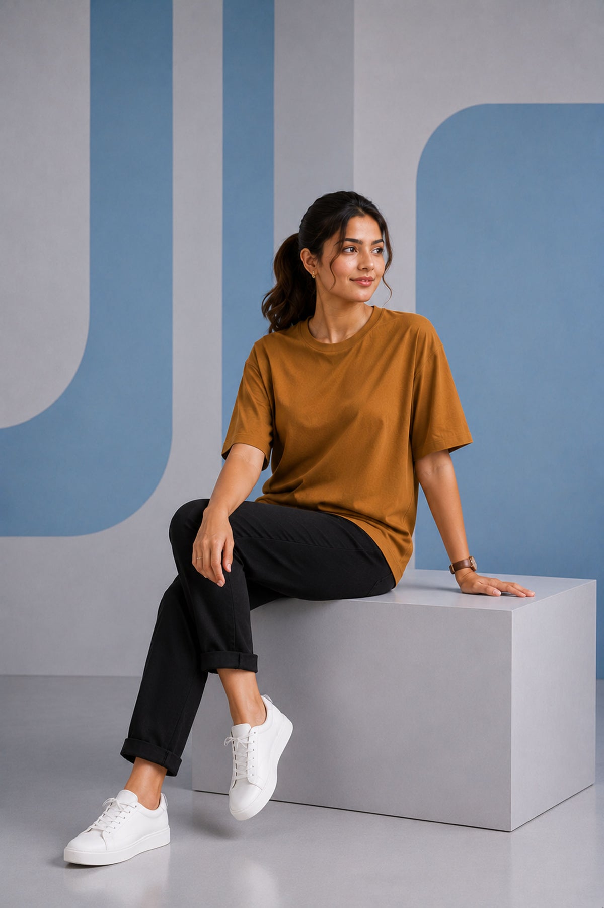 Mustard Brown Oversized T-Shirt