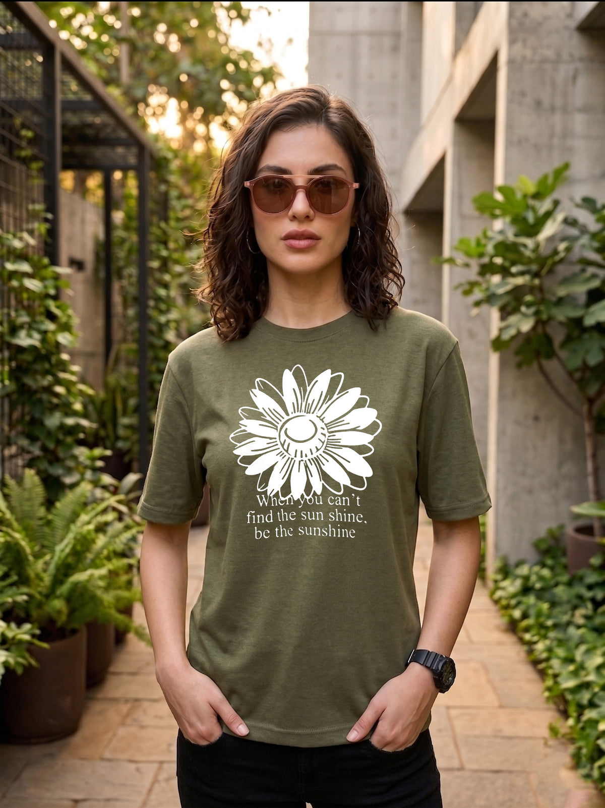 Graphic Oversized T-Shirt Sunflower