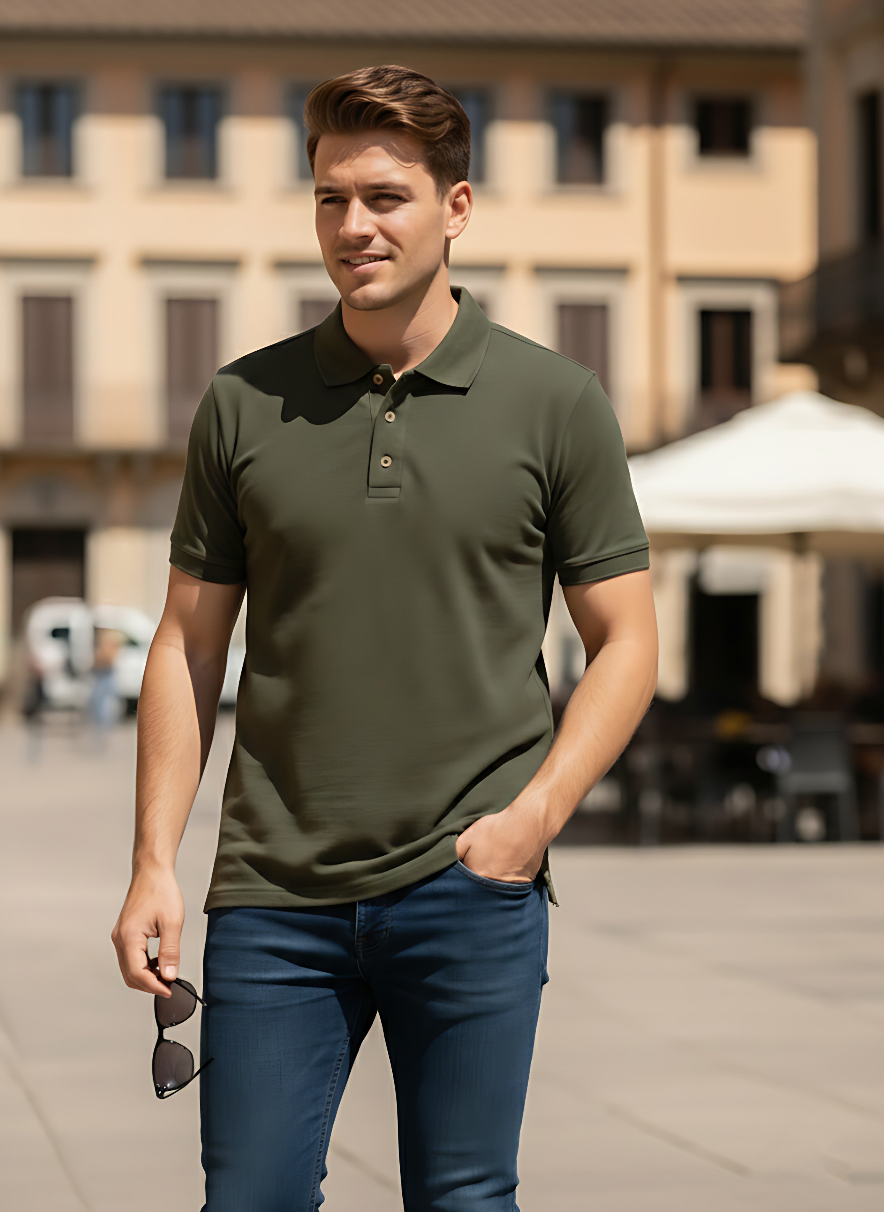 Olive Green Polo T-Shirt