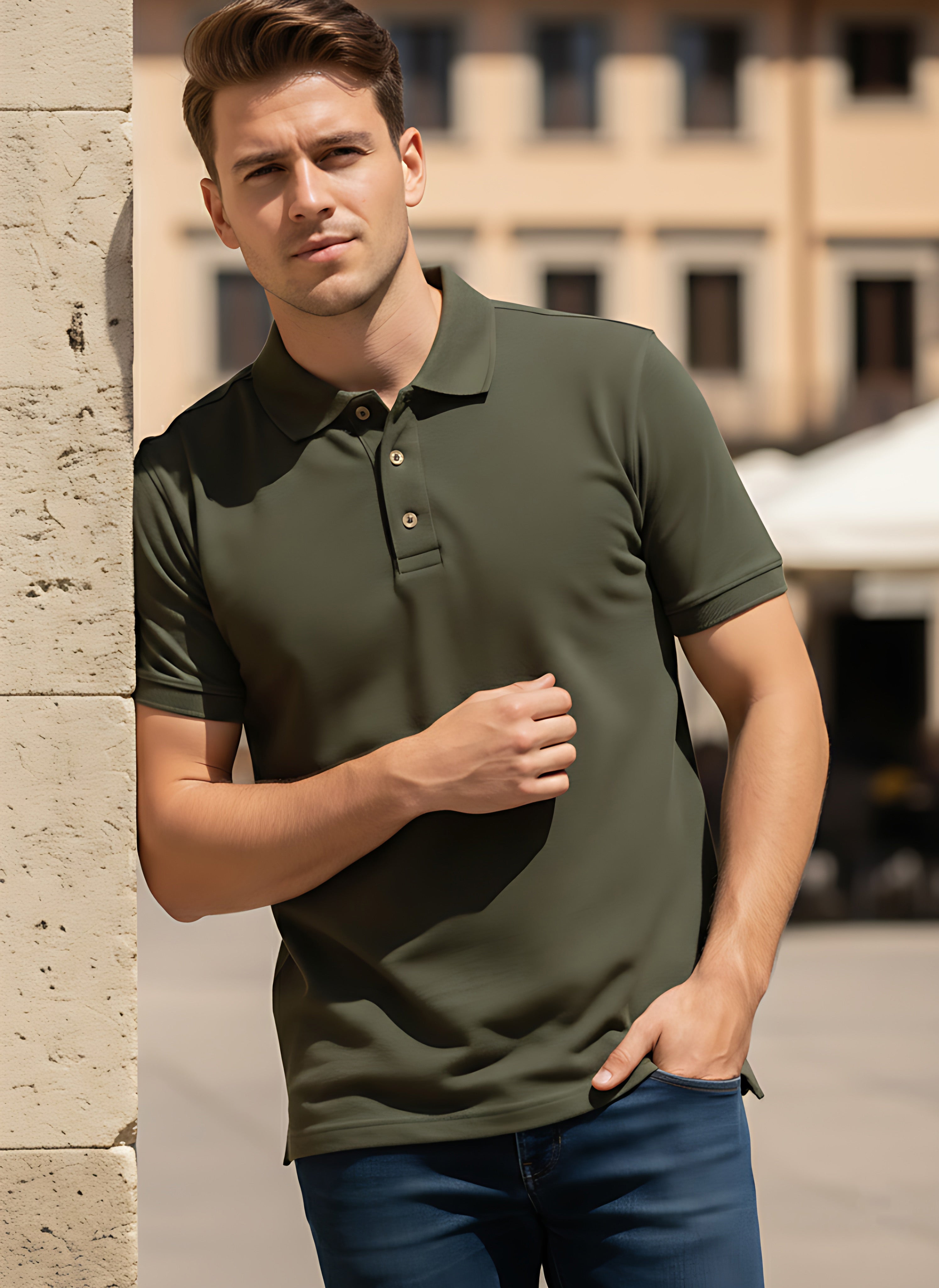 Olive Green Polo T-Shirt