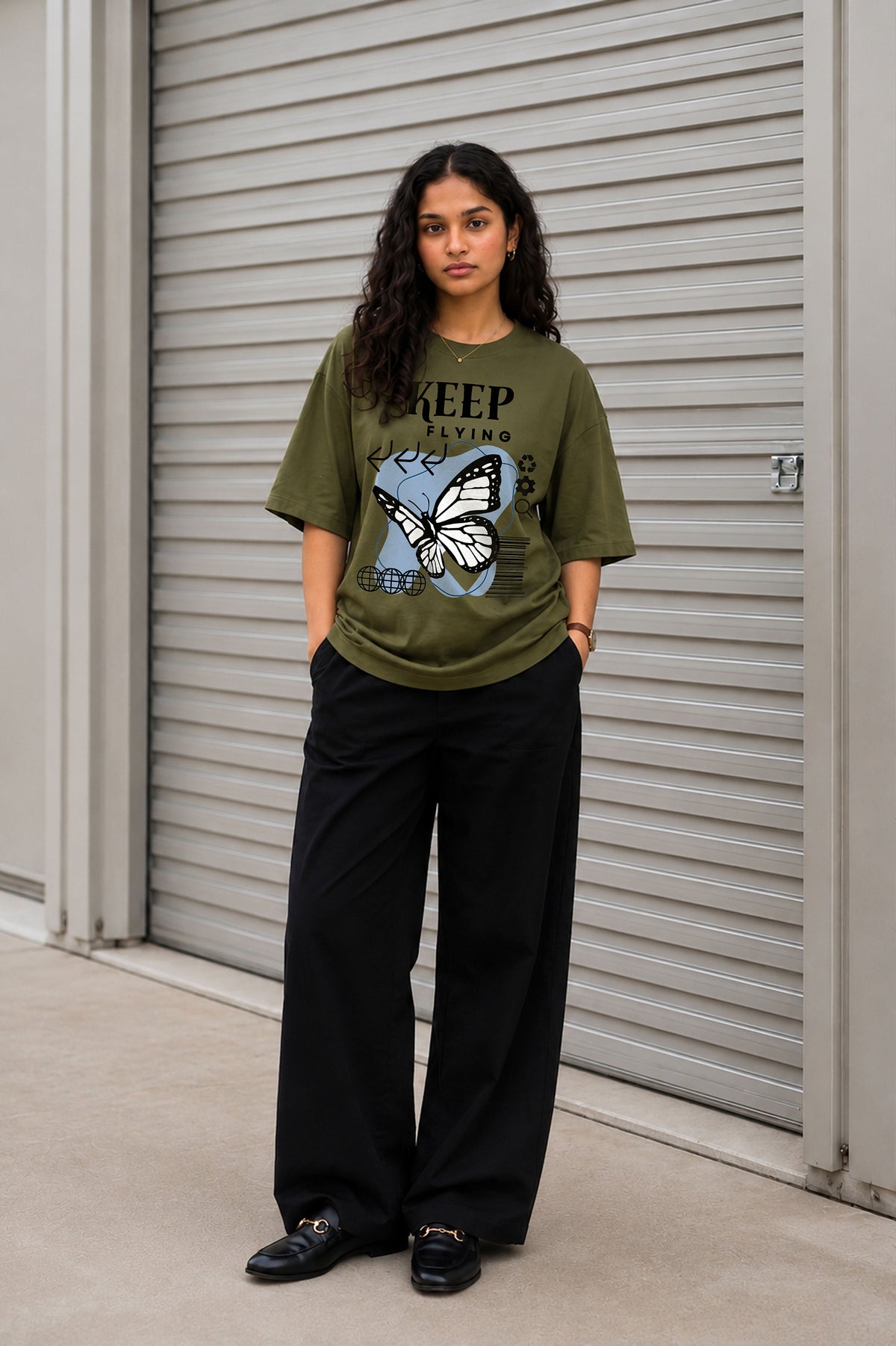 Graphic Oversized T-Shirt Keep Flying