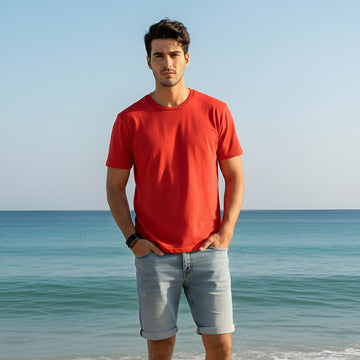 Half Sleeve  Red T-Shirt