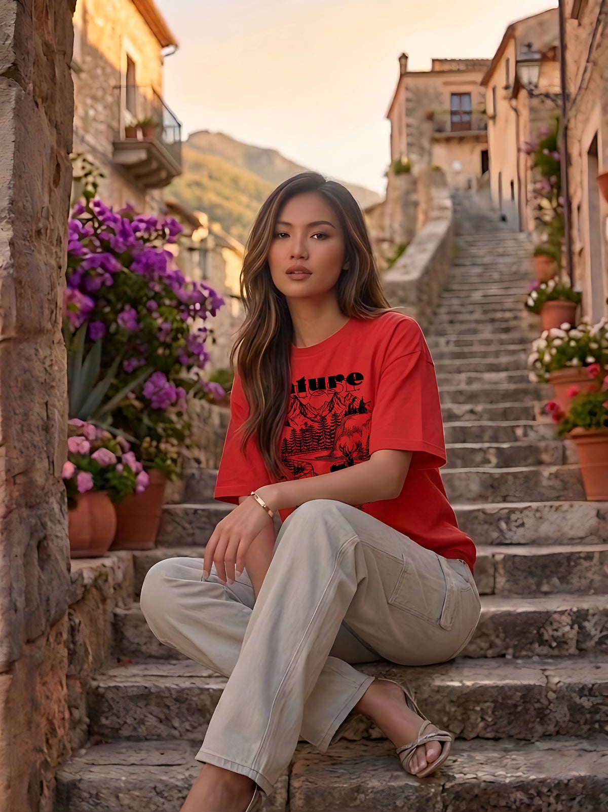 Graphic Oversized T-Shirt Nature