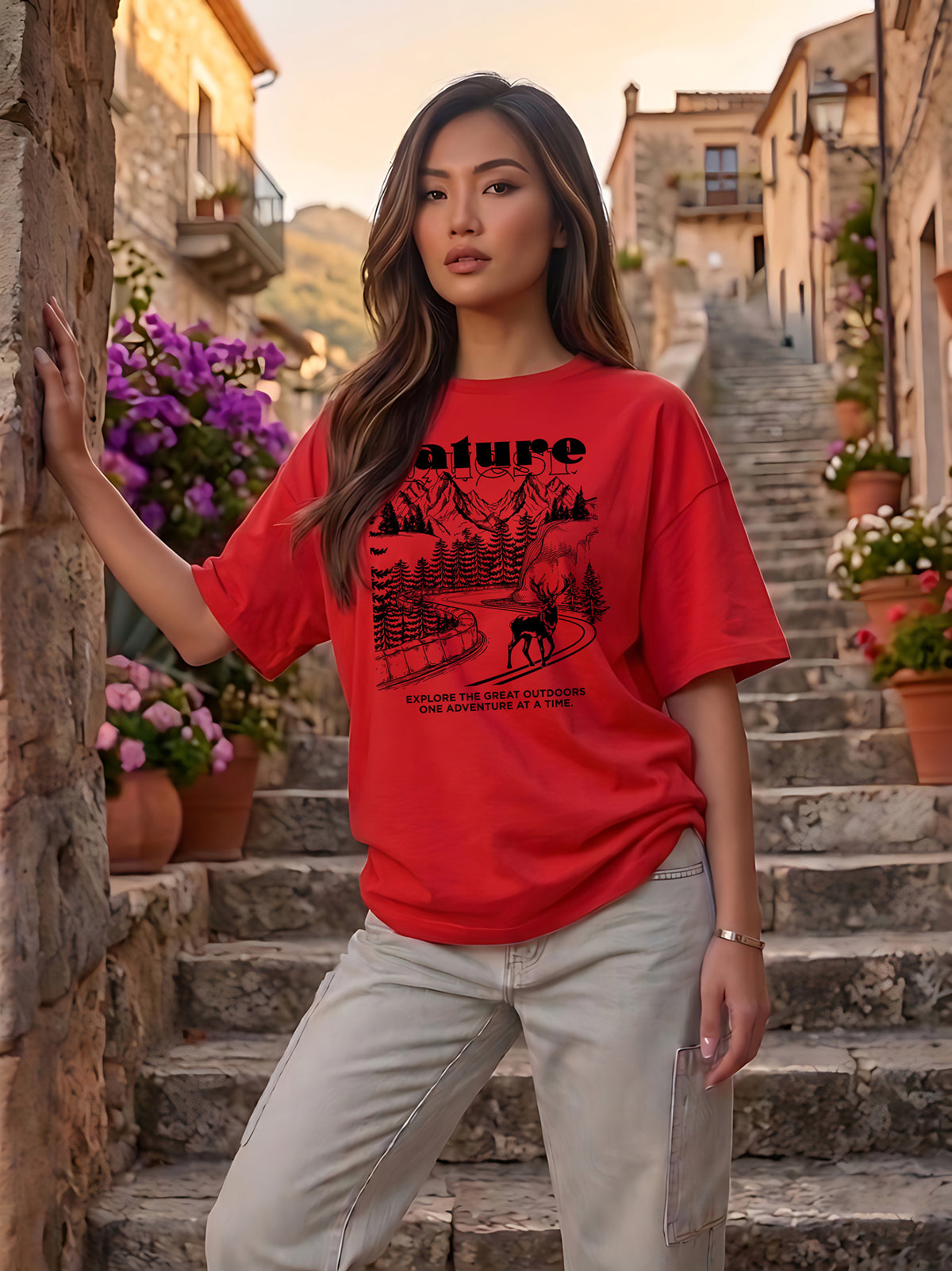 Graphic Oversized T-Shirt Nature