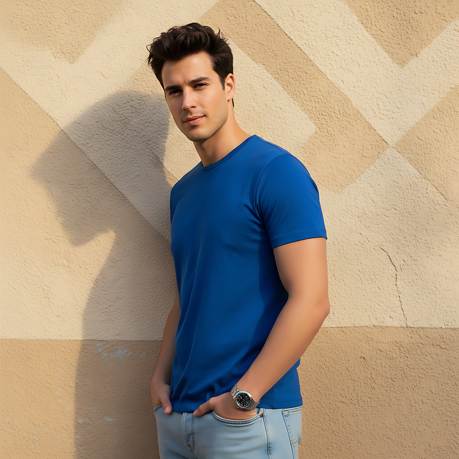Half Sleeve  Royal Blue T-Shirt