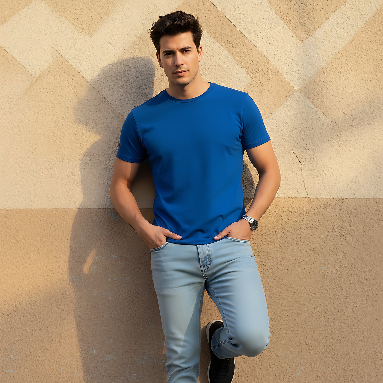 Half Sleeve  Royal Blue T-Shirt