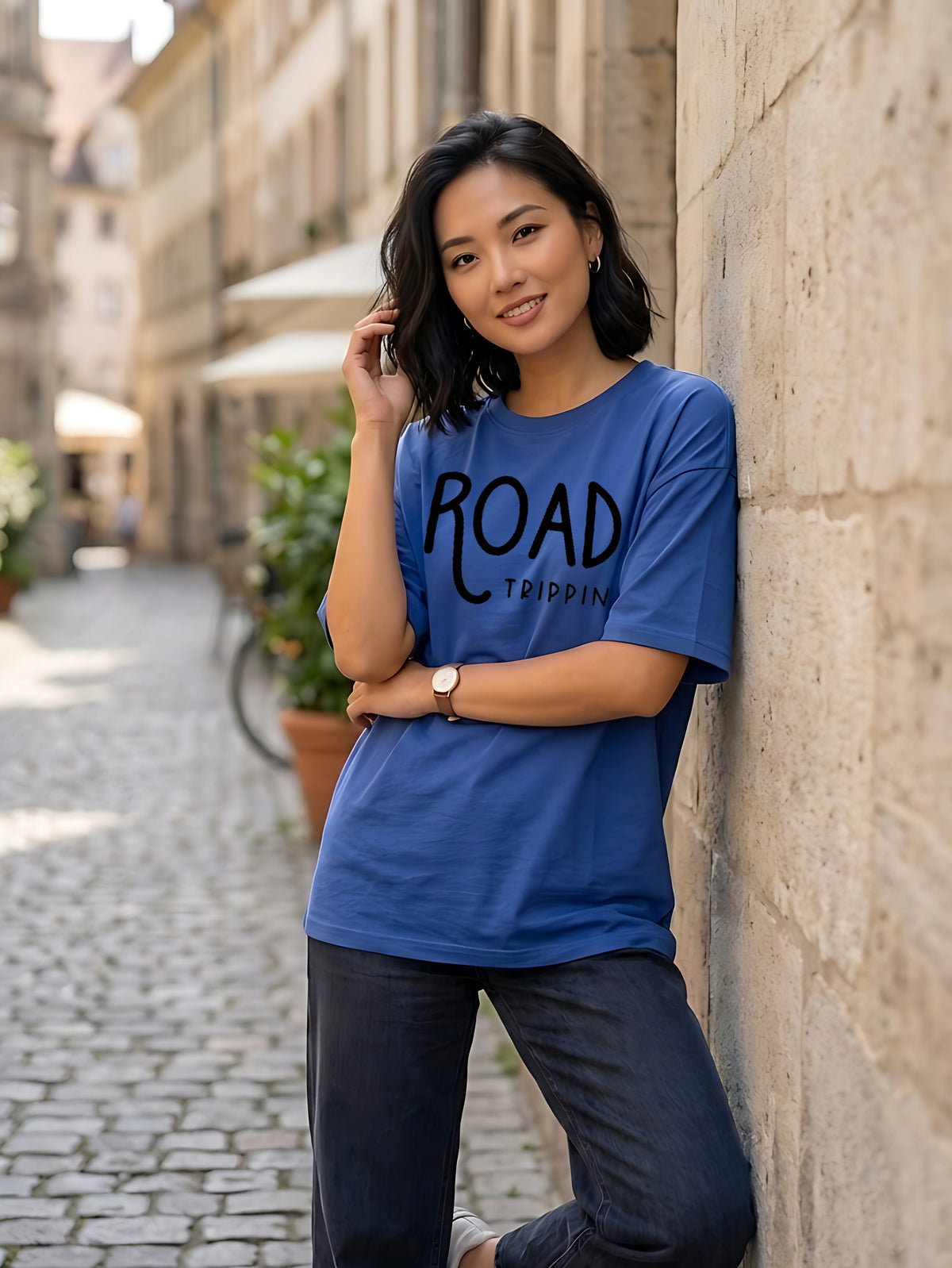 Graphic Oversized T-Shirt Road