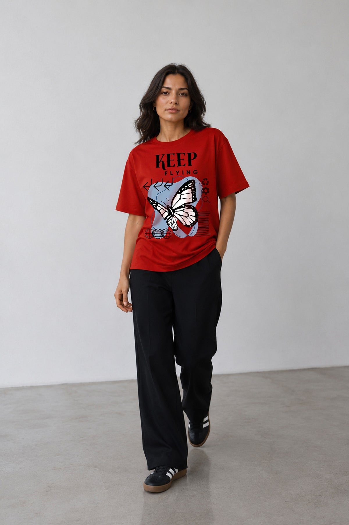 Graphic Oversized T-Shirt Keep Flying