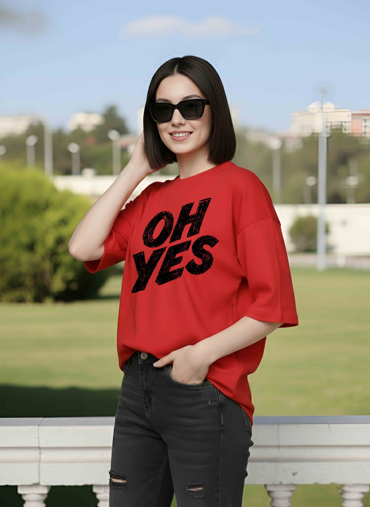 Graphic Oversized Tshirt Oh Yes